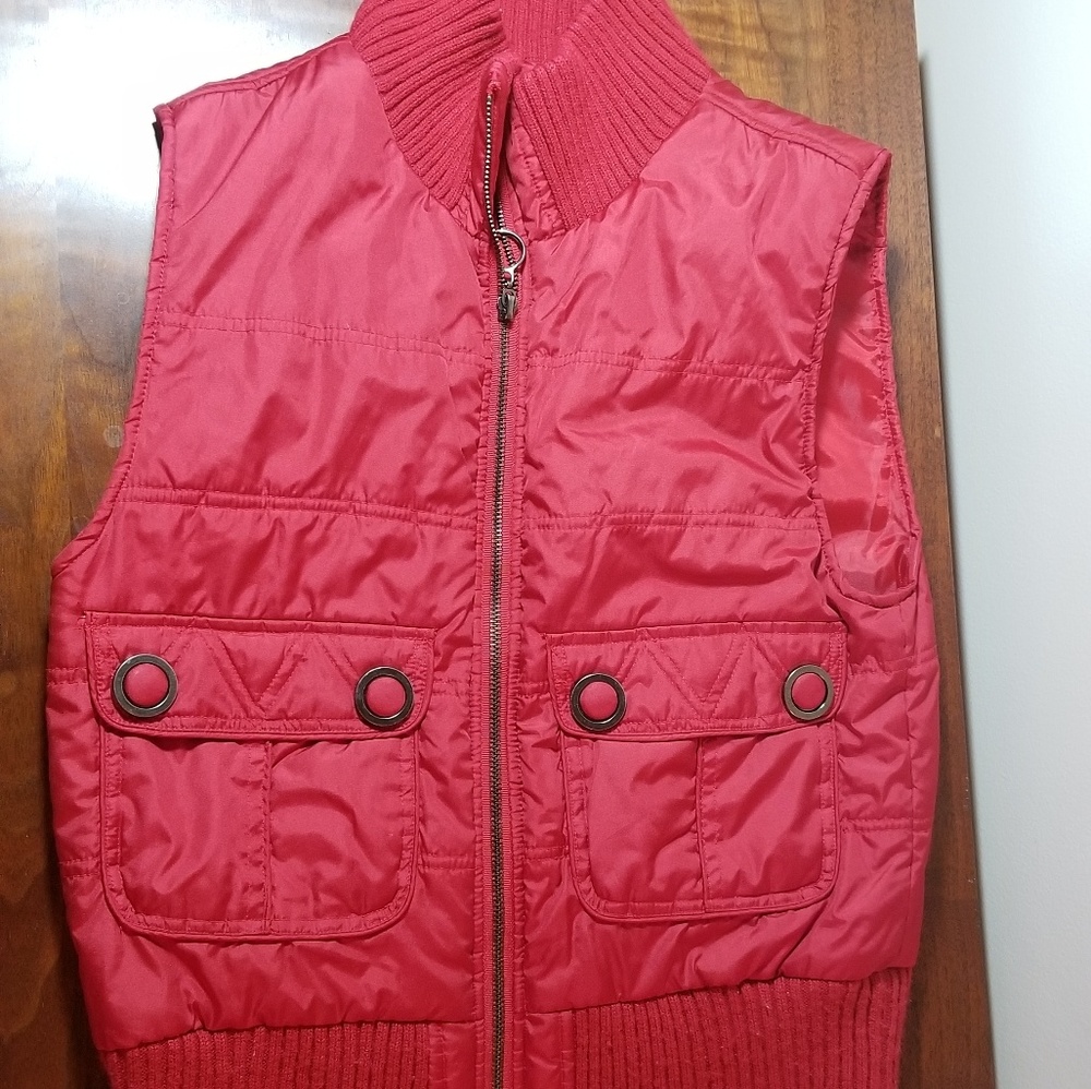 Red zip-up vest